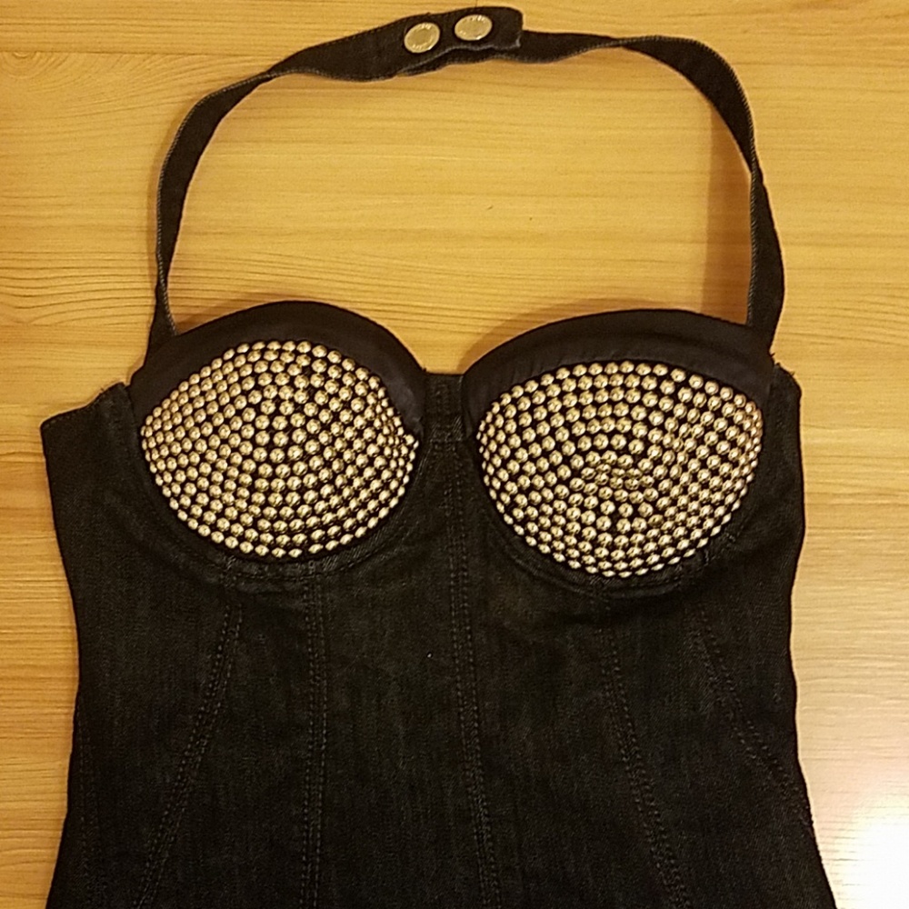 NWOT Marciano Studded Stretch Denim Dress 4